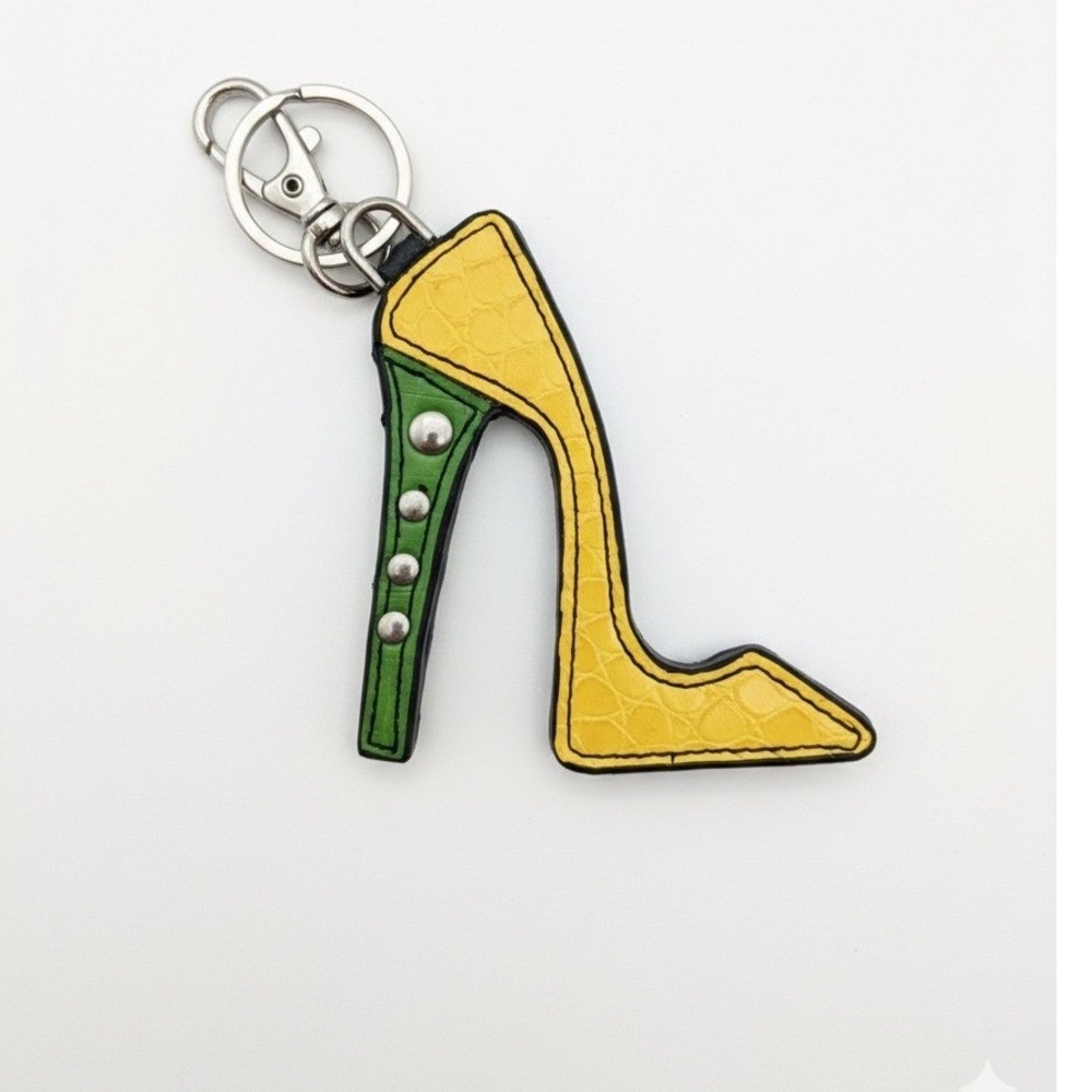Designer High Heel Shoe Keychain Bag Charm Studded Fashion Accessory Statement